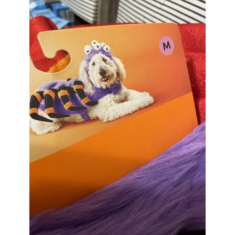 BRAND NEW Boots and Barkley PET Purple Spider Costume 2 piece Medium DOG